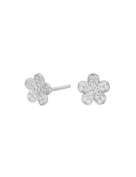 pendientes itemporality flor plata