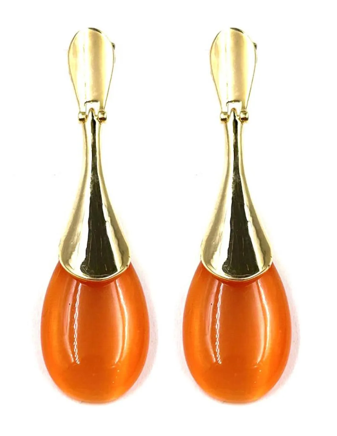 PENDIENTES LARGOS NARANJAS PARA BODAS BAUTIZOS Y EVENTOS