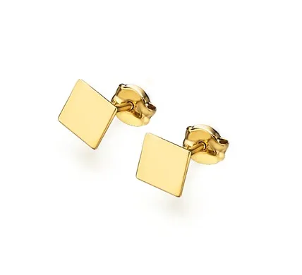 Pendientes Oro Chapita cuadrada  GB025OA