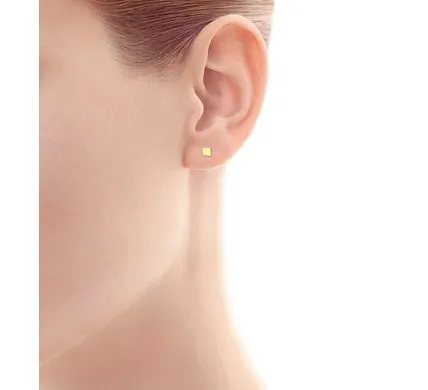 Pendientes Oro Chapita cuadrada  GB025OA