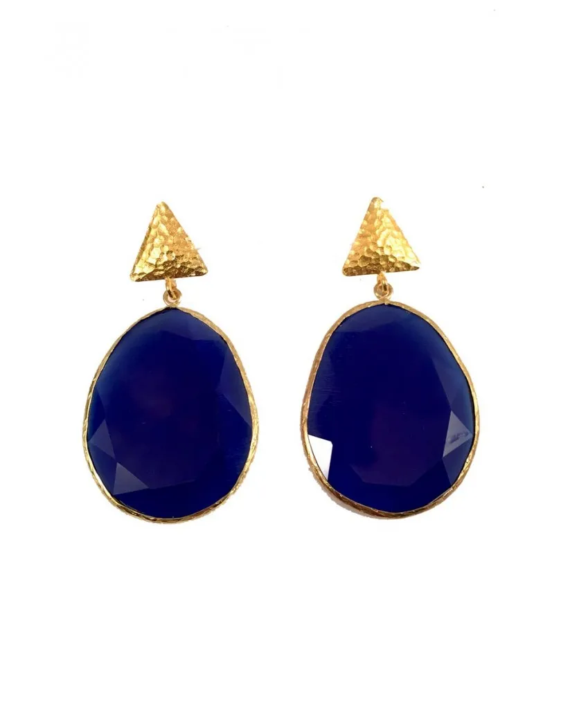 PENDIENTES PIEDRA COLOR AZULON