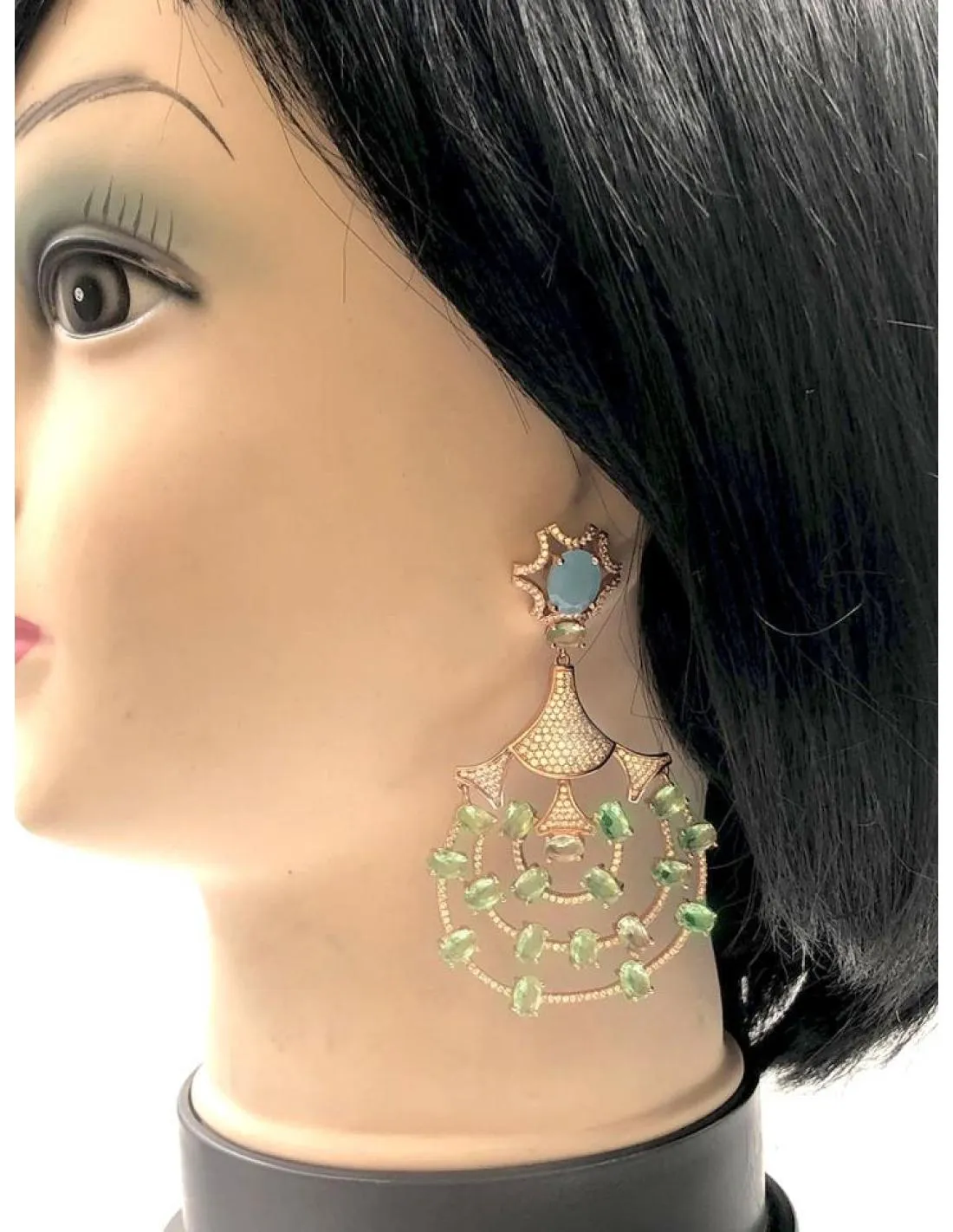 PENDIENTES PLATA DORADA LARGOS ESPECIAL BODAS DE NOCHE Y EVENTOS