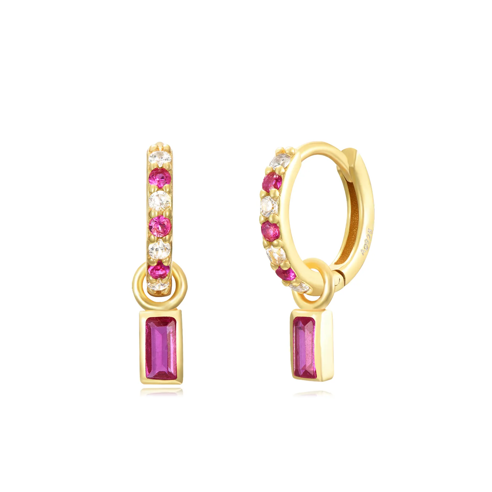Pendientes Plata Piet Rojo