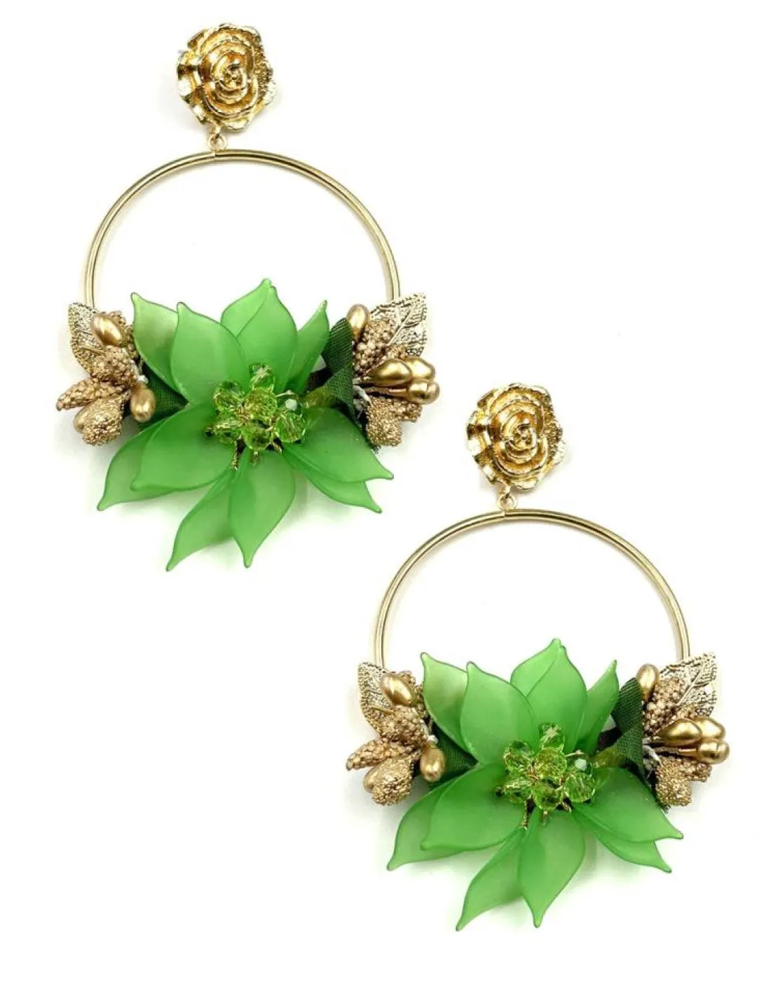 PENDIENTES VERDES DE FLAMENCA PARA IR A LA FERIA