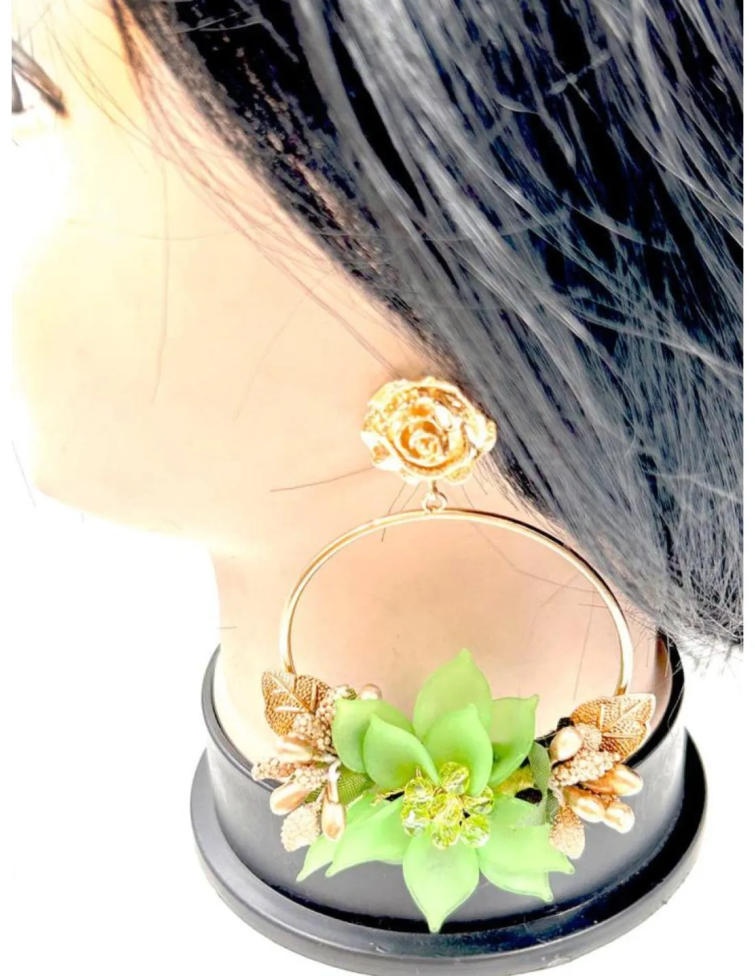PENDIENTES VERDES DE FLAMENCA PARA IR A LA FERIA