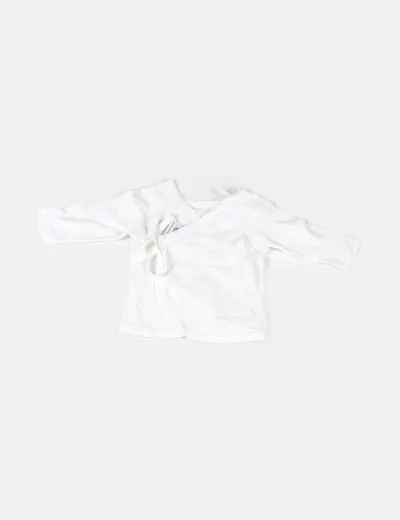 Petit Bateau Camiseta blanca detalle lazo