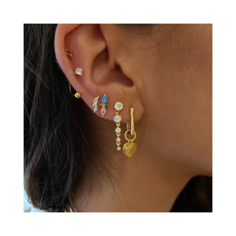 Piercing Circonita Curved Oro