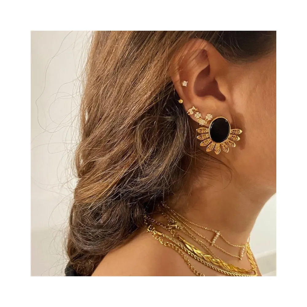 Piercing Circonita Curved Oro