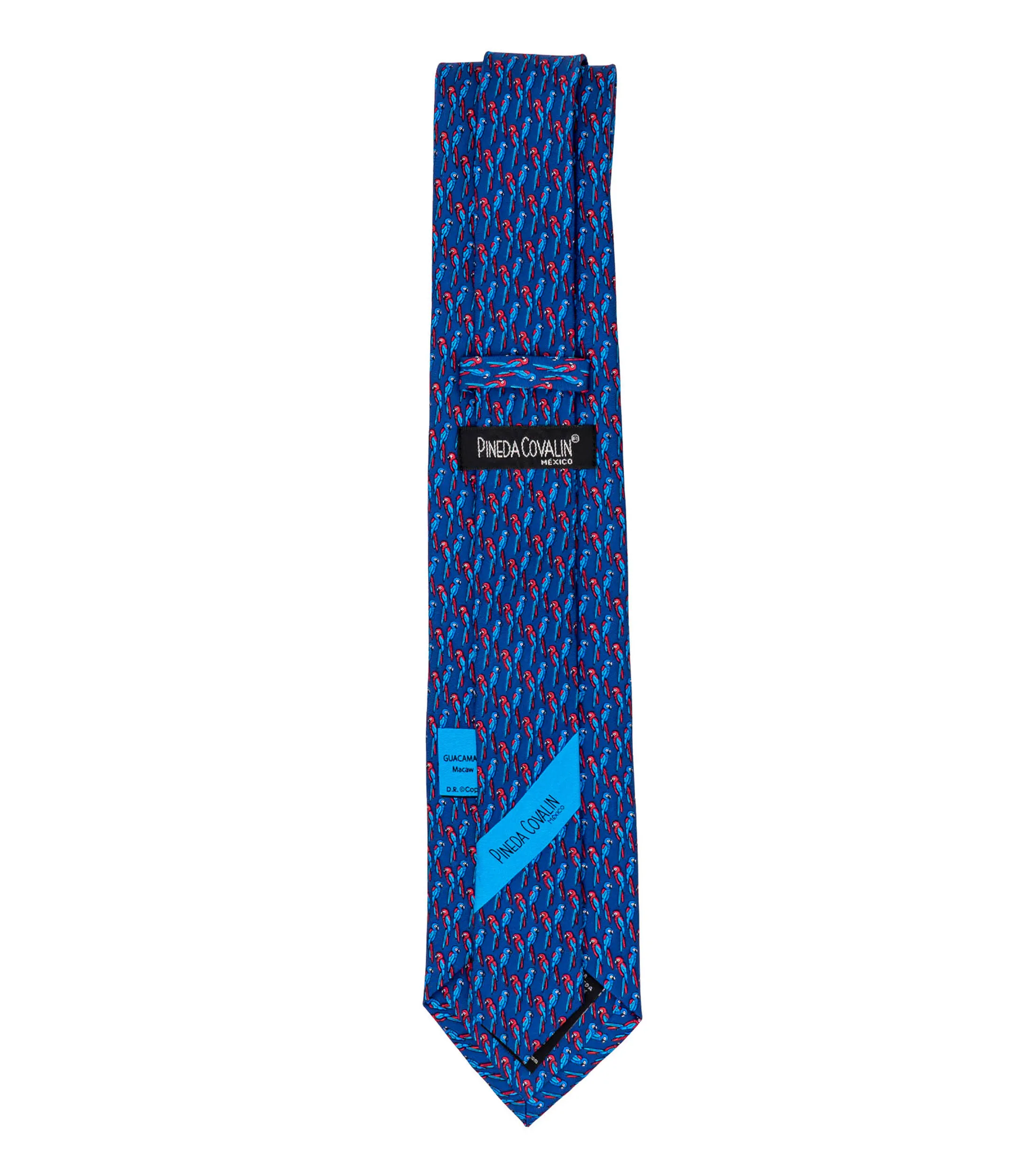 Pineda Covalin Corbata Ancha en Seda Estampada de Guacamayas