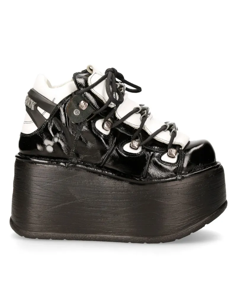 PLATAFORMAS ALTAS DE PIEL BLANCO NEGRO