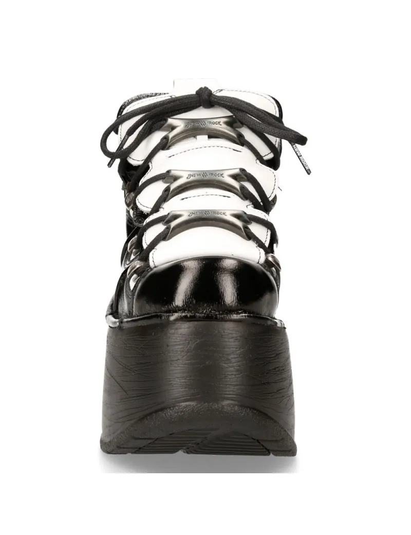 PLATAFORMAS ALTAS DE PIEL BLANCO NEGRO