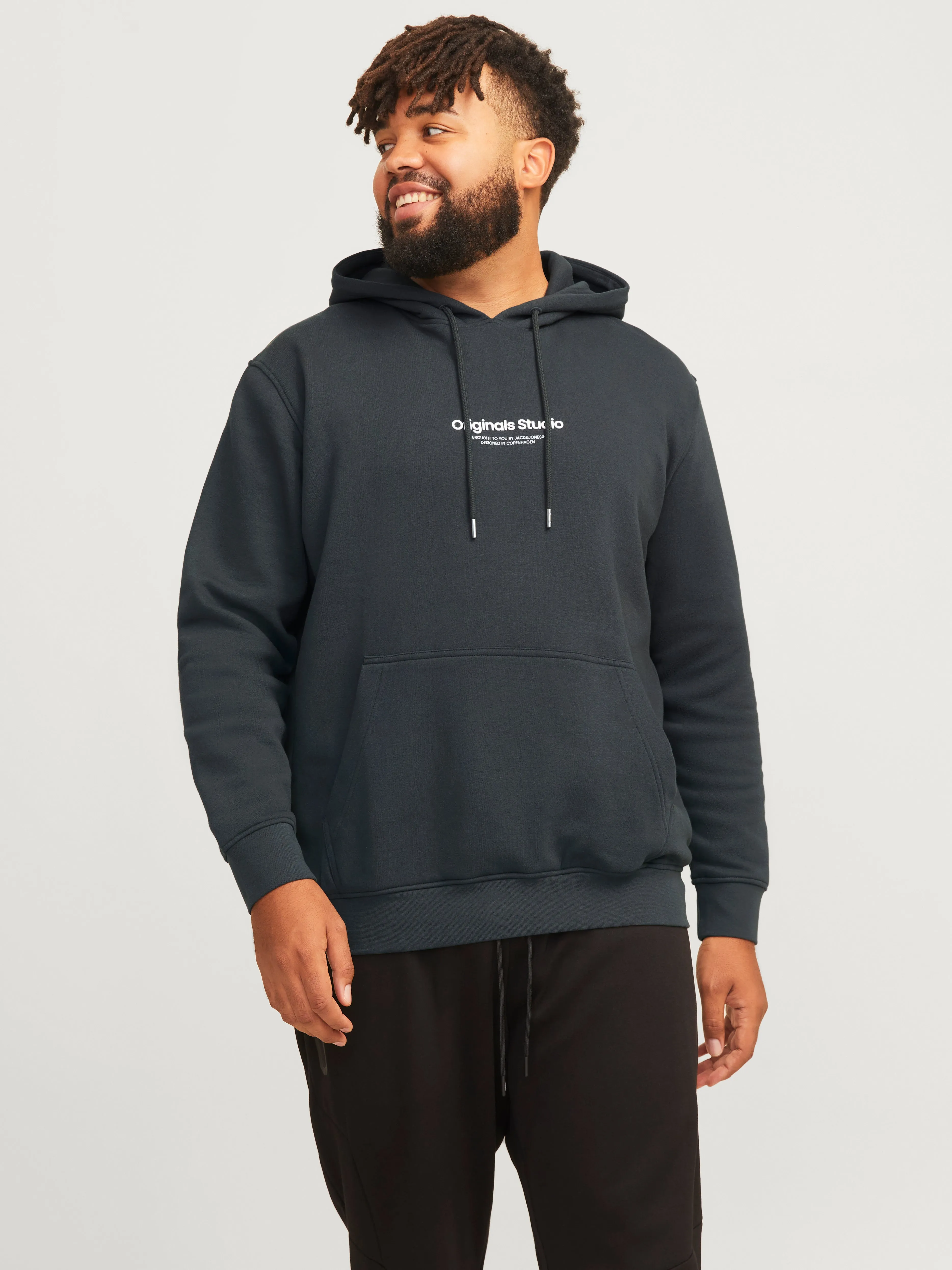 Plus Sudadera con capucha Estampado | Gris oscuro | Jack & Jones®