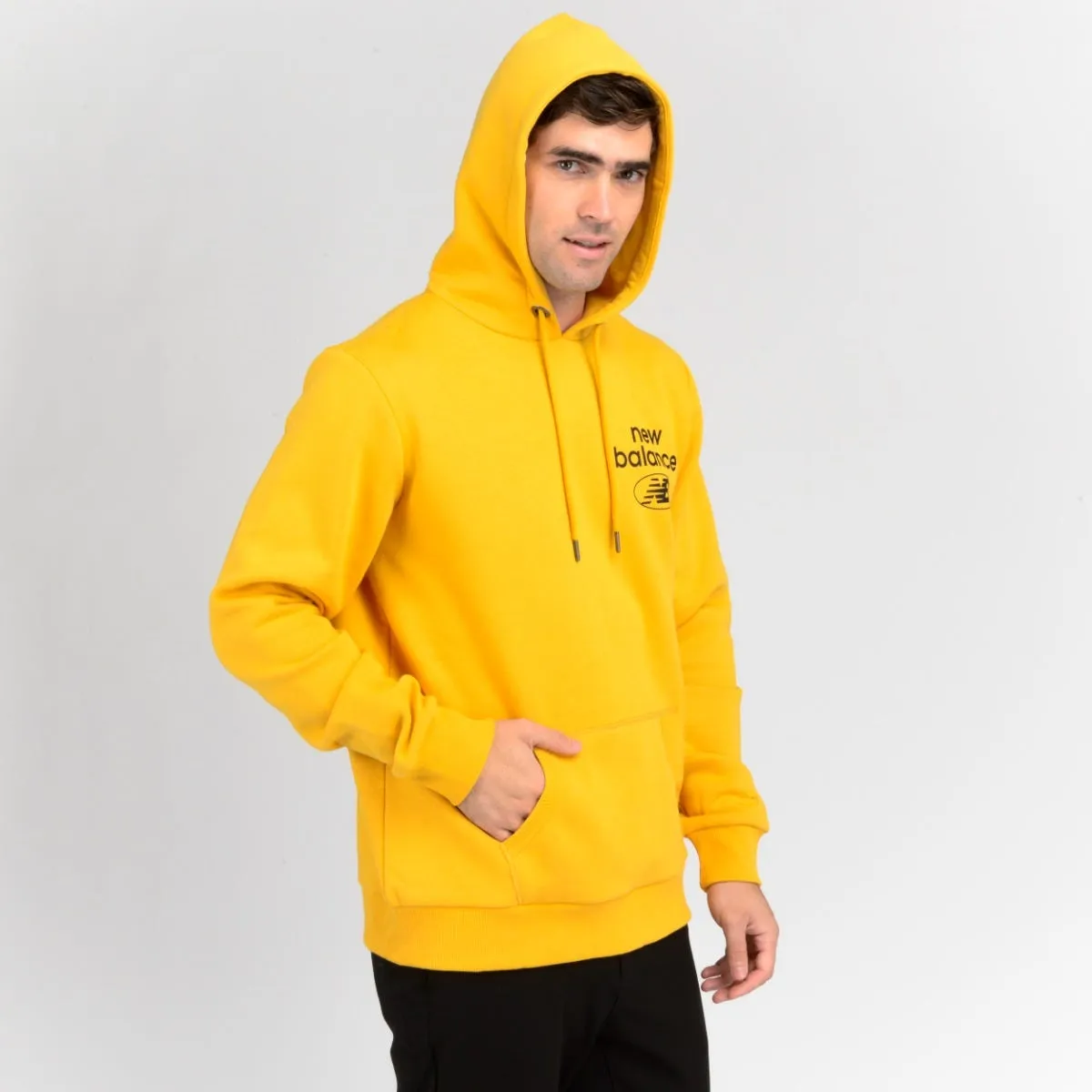 Polerón Lifestyle Hombre New Balance Hoodie Fleece Amarillo