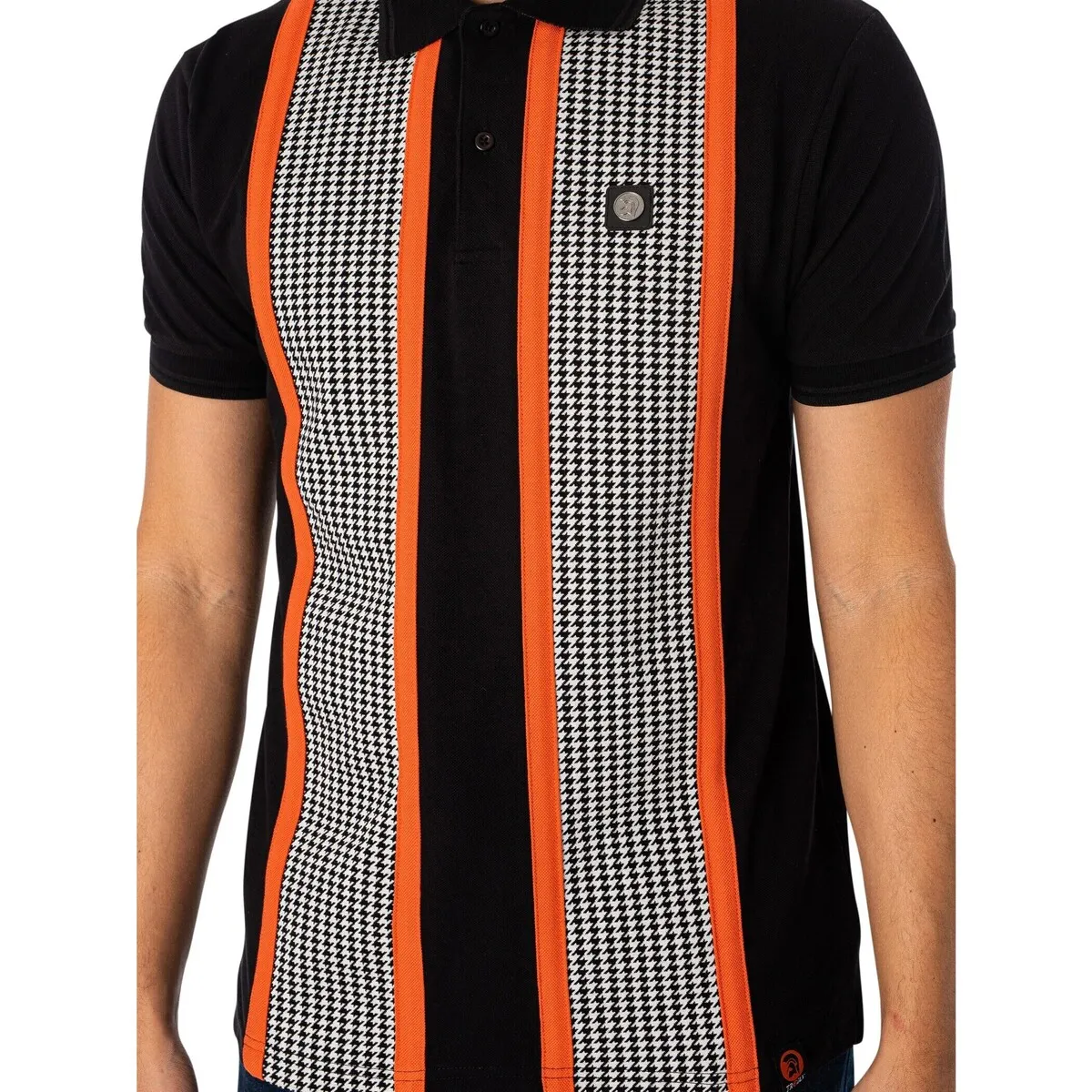 Polo Con Panel De Pata De Gallo Con Cinta