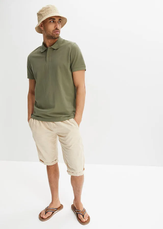 Polo de piqué de manga corta Verde oliva
