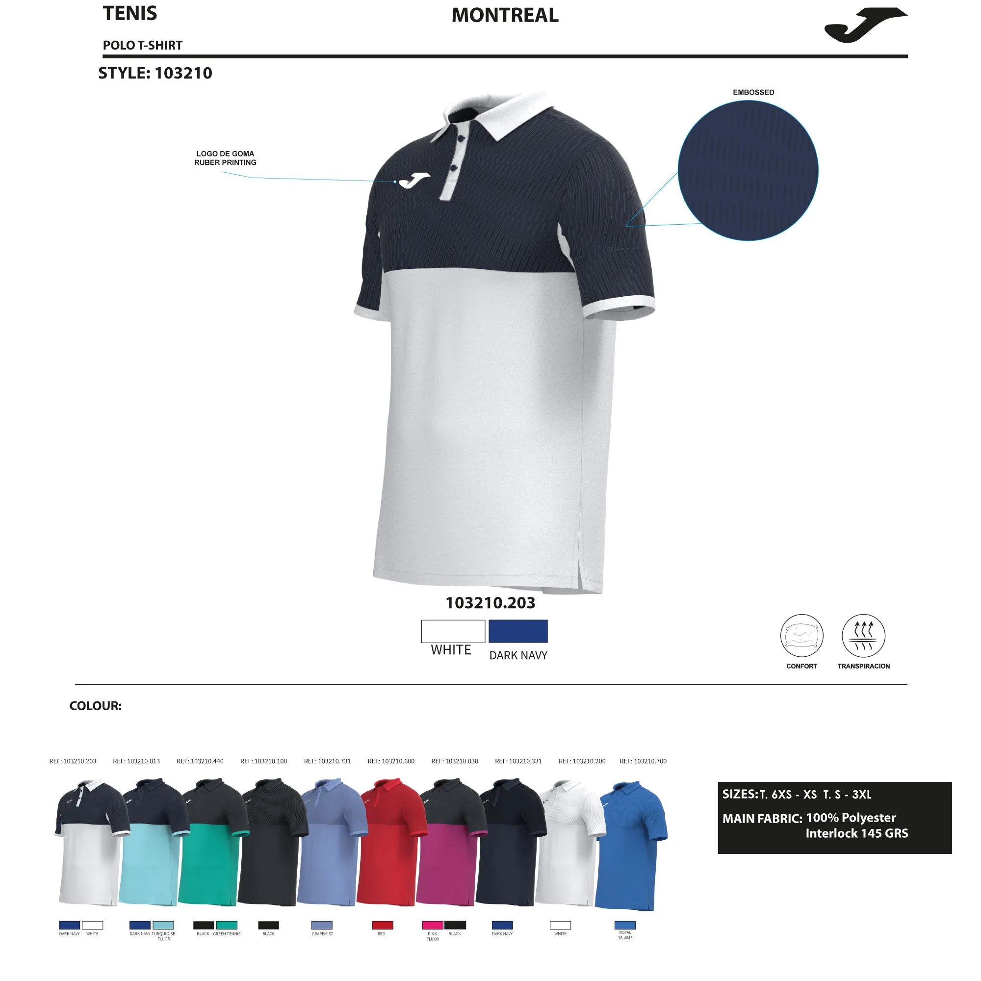 Polo manga corta hombre Montreal negro