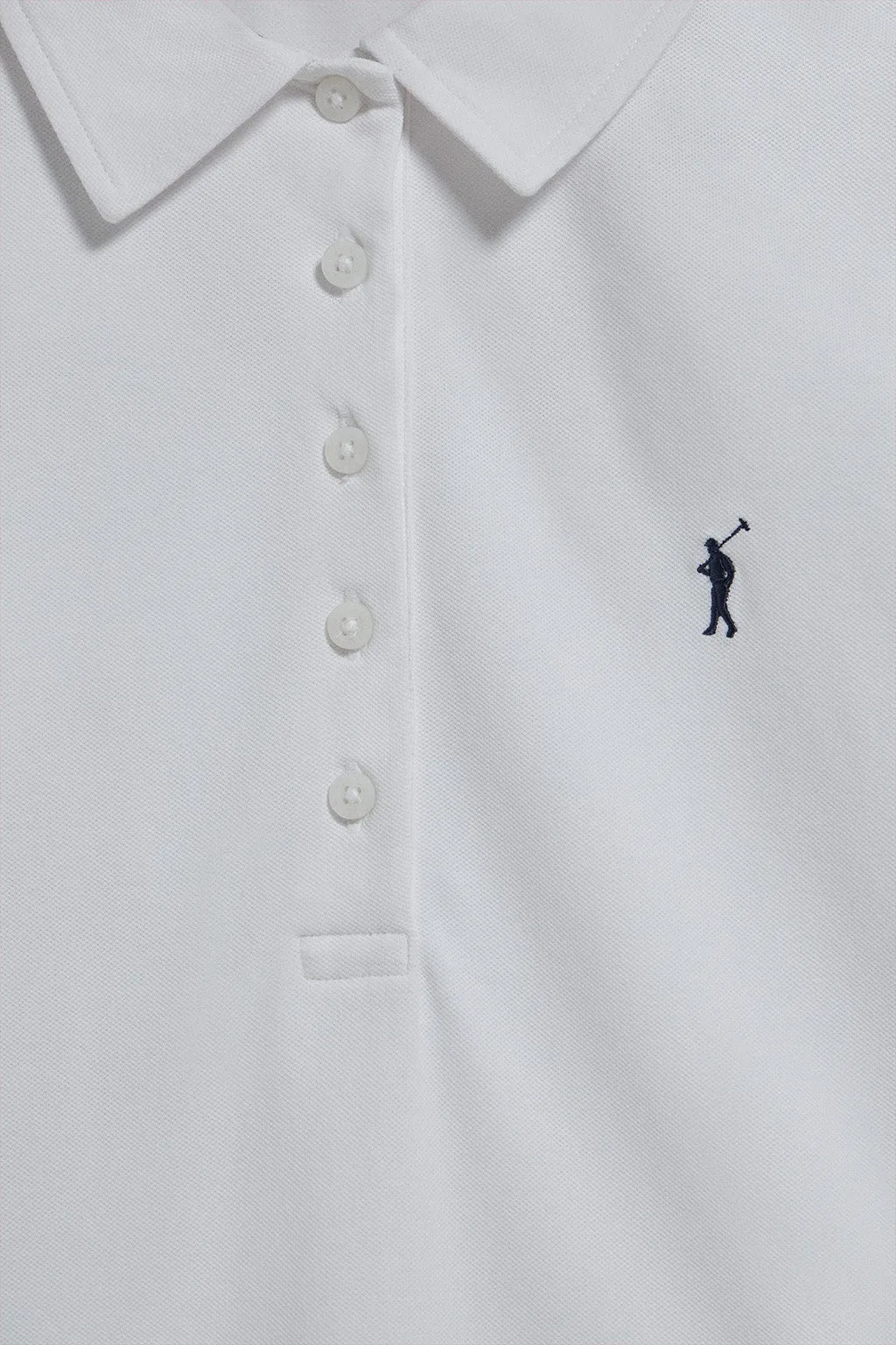 Polo Pereira blanco de cinco botones con bordado Rigby Go