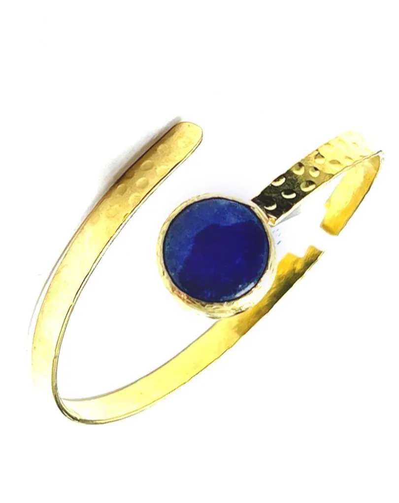 PULSERA BRAZALETE MUJER AZUL MARINO BAÑADO EN ORO ELEGANTE Y SOFISTICADO