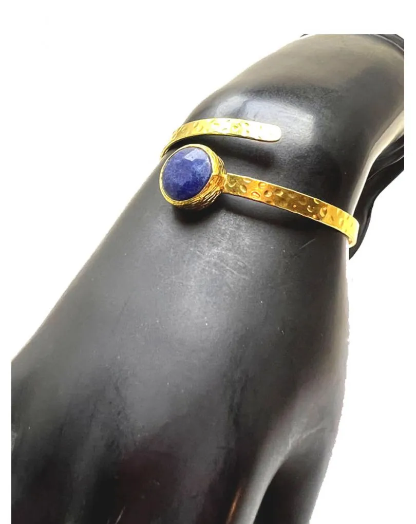 PULSERA BRAZALETE MUJER AZUL MARINO BAÑADO EN ORO ELEGANTE Y SOFISTICADO