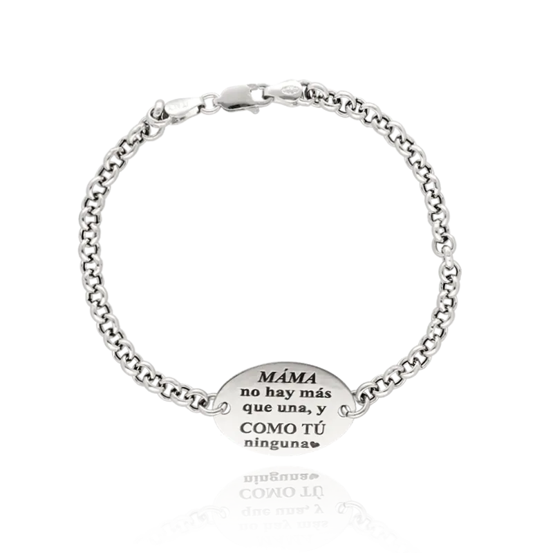 Pulsera "Mamá, como tú ninguna" Plata de Ley