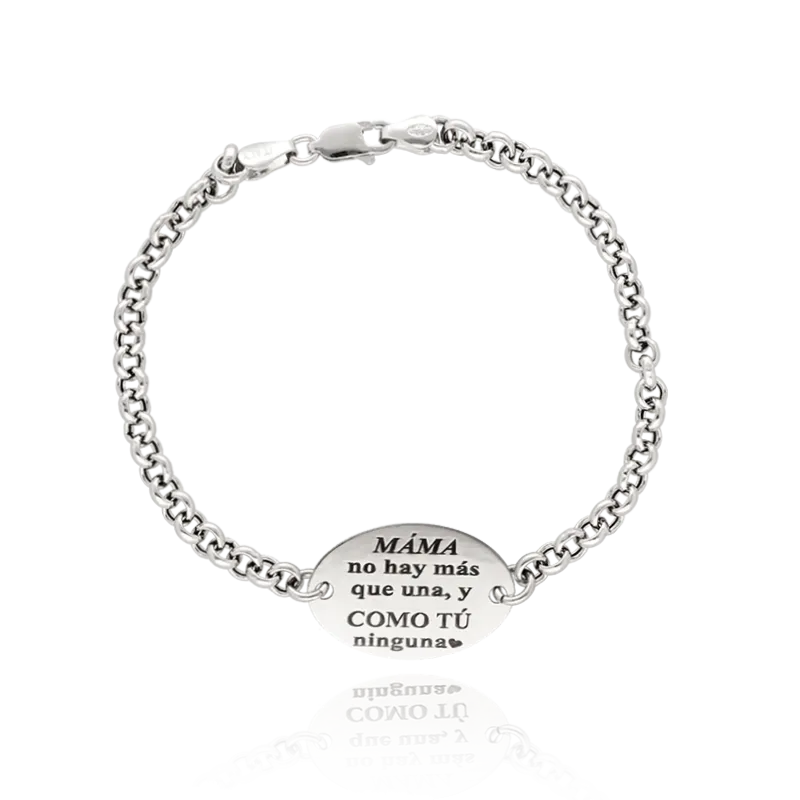 Pulsera "Mamá, como tú ninguna" Plata de Ley