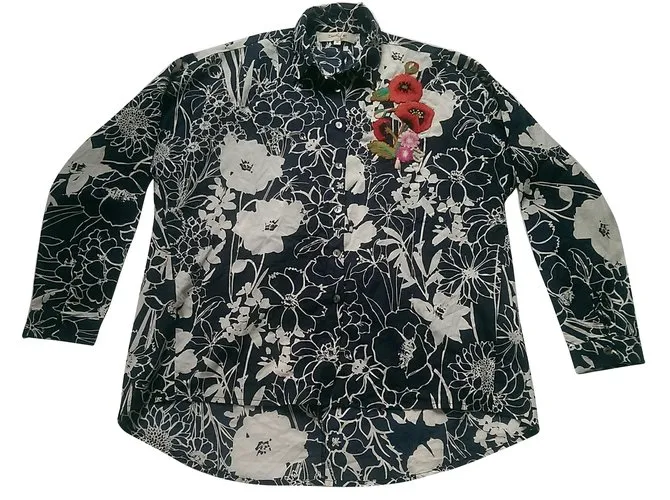 Rene Derhy Tops Blanco Azul 