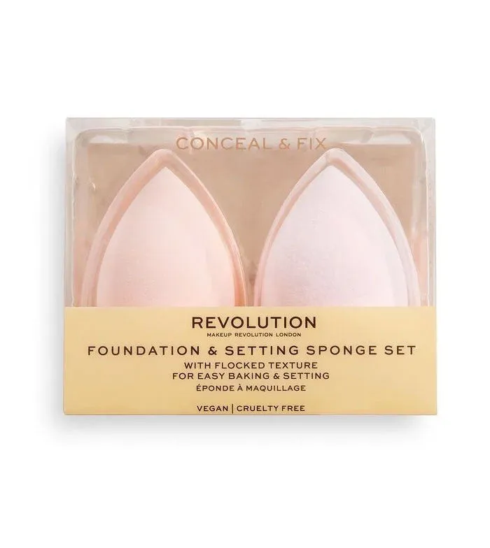 REVOLUTION  SET DE ESPONJAS DE MAQUILLAJE CONCEAL & FIX