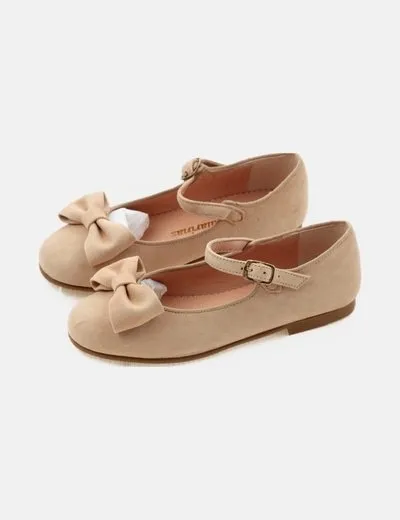 Ruth Secret Bailarina beige detalle lazo