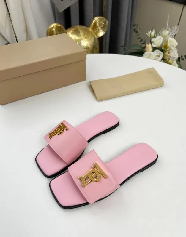 Sandali in pelle da donna alla moda Pantofole firmate Fondo piatto Marrone Scarpe nere Festa in spiaggia Scatola estiva per inte