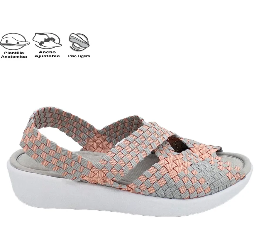 SANDALIA DOCTOR CUTILLAS 13410 VERANO DE MUJER TRENZADO SUPERELASTICO NUDE Y PLANTILLA MEMORY FOAM SUPERCOMODA 28247