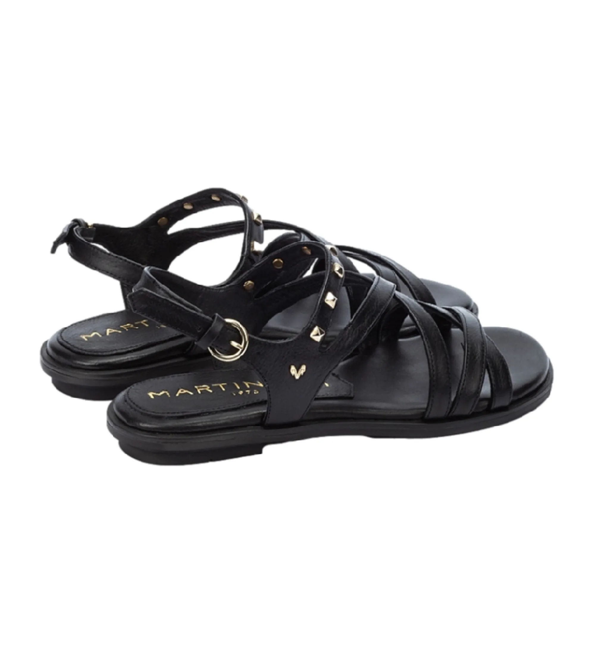 Sandalia Plana de piel Mazzini 1535 Negro