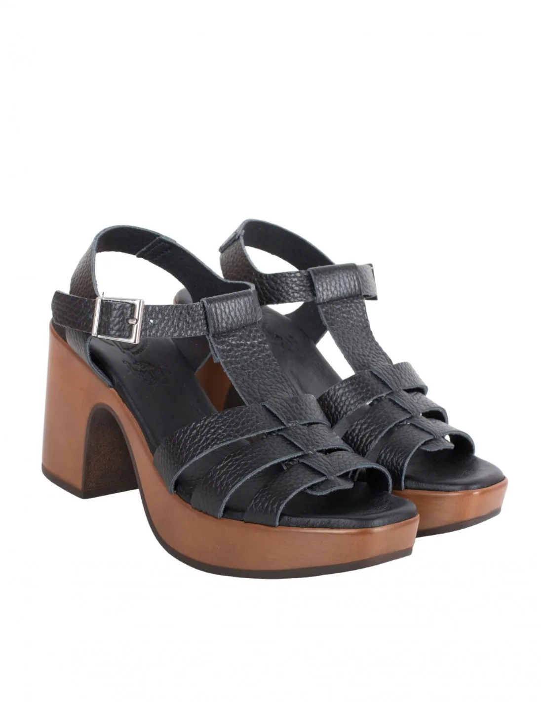Sandalias Cangrejeras Tacón Negras PERA LIMONERA