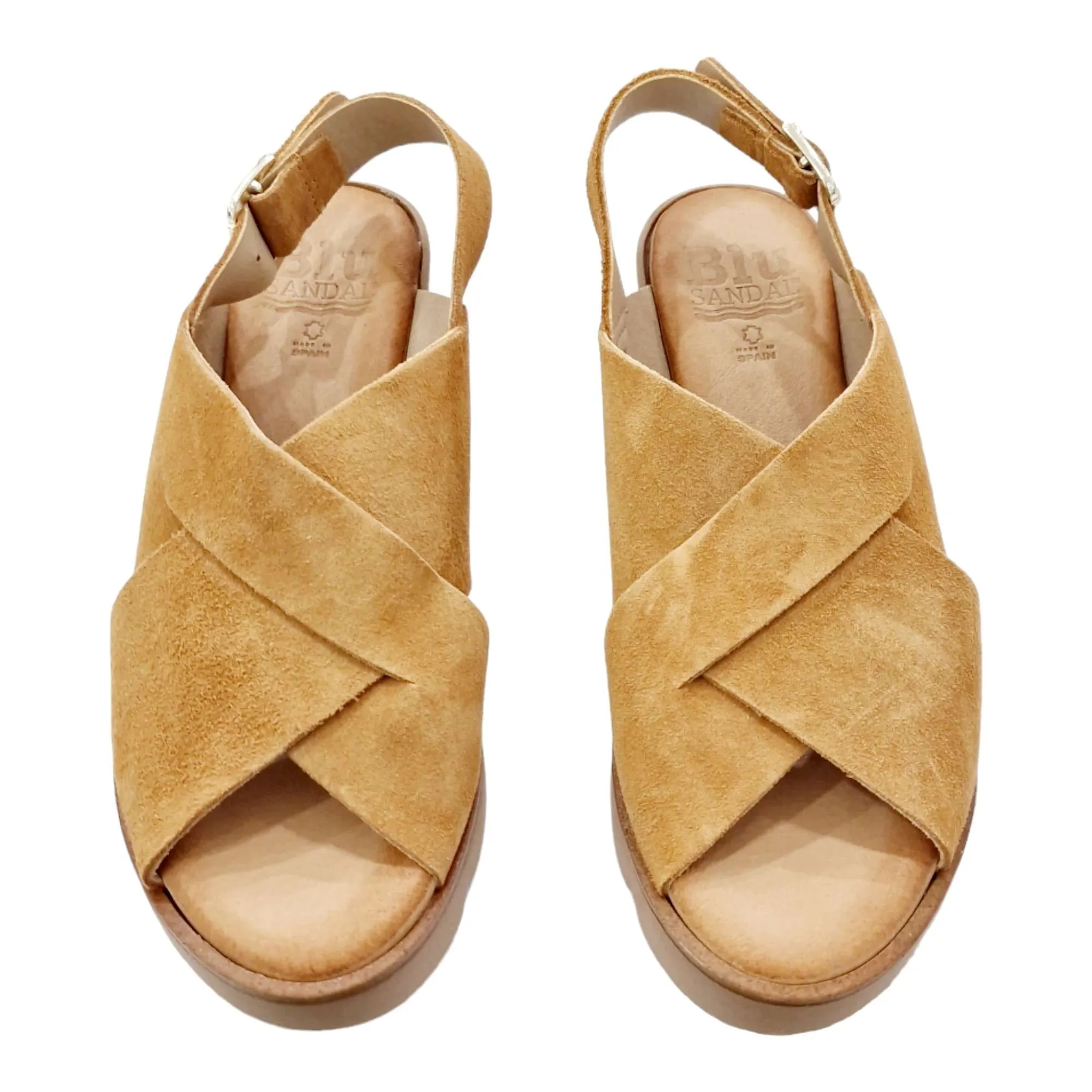 SANDALIAS MUJER CUNA CRUZADA SERRAJE CUERO CUERO