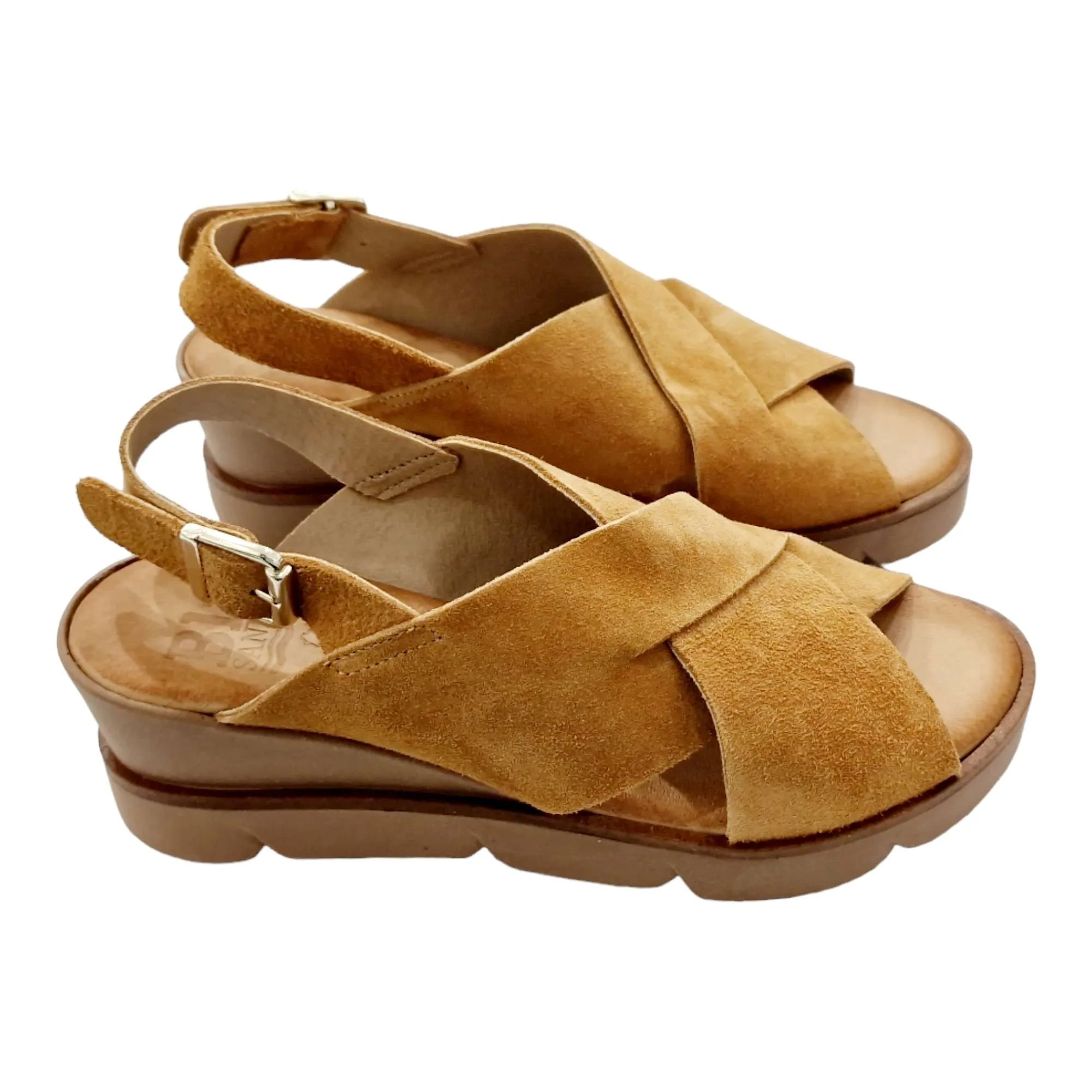 SANDALIAS MUJER CUNA CRUZADA SERRAJE CUERO CUERO