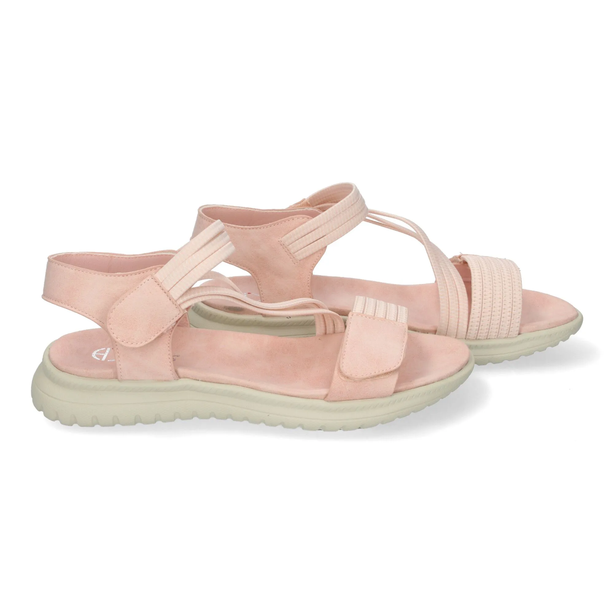 SANDALIAS PLANAS CóMODAS CIERRE VELCRO MUJER COLOR ROSA FZ2326