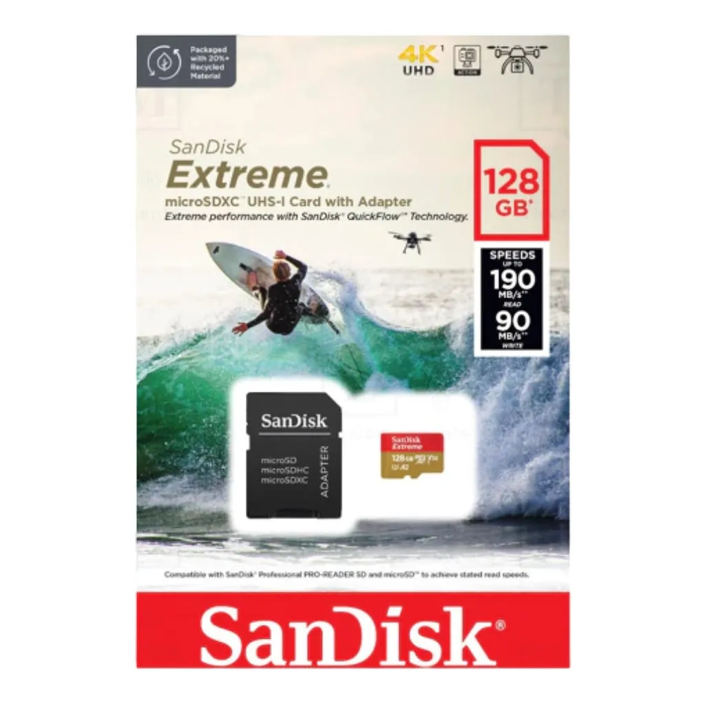 SANDISK TARJETA DE MEMORIA 128GB CON ADAPTADOR MICROSDXC A SD, SDSQXAA128GGN6AA