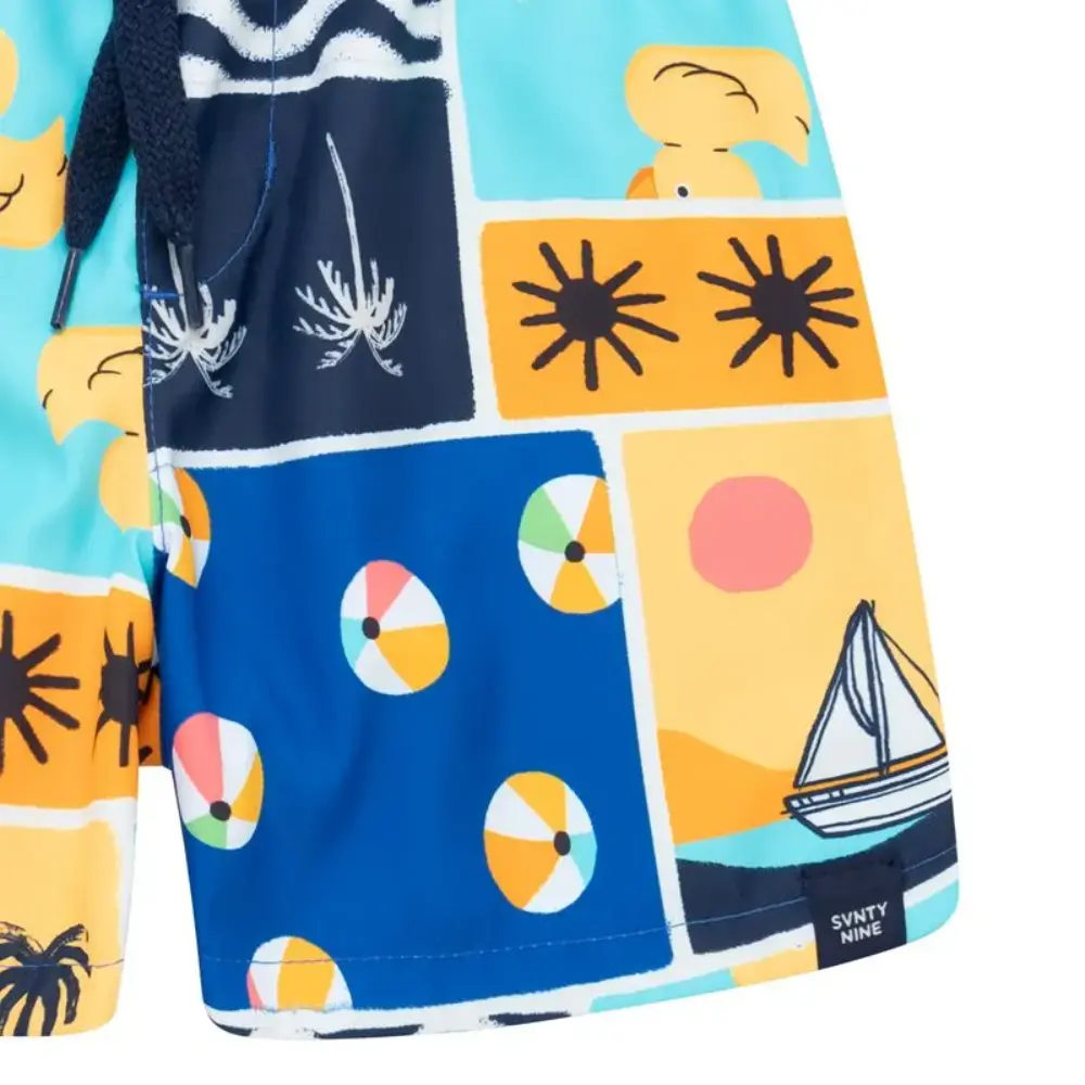Short de playa doble faz con cordón funcional
