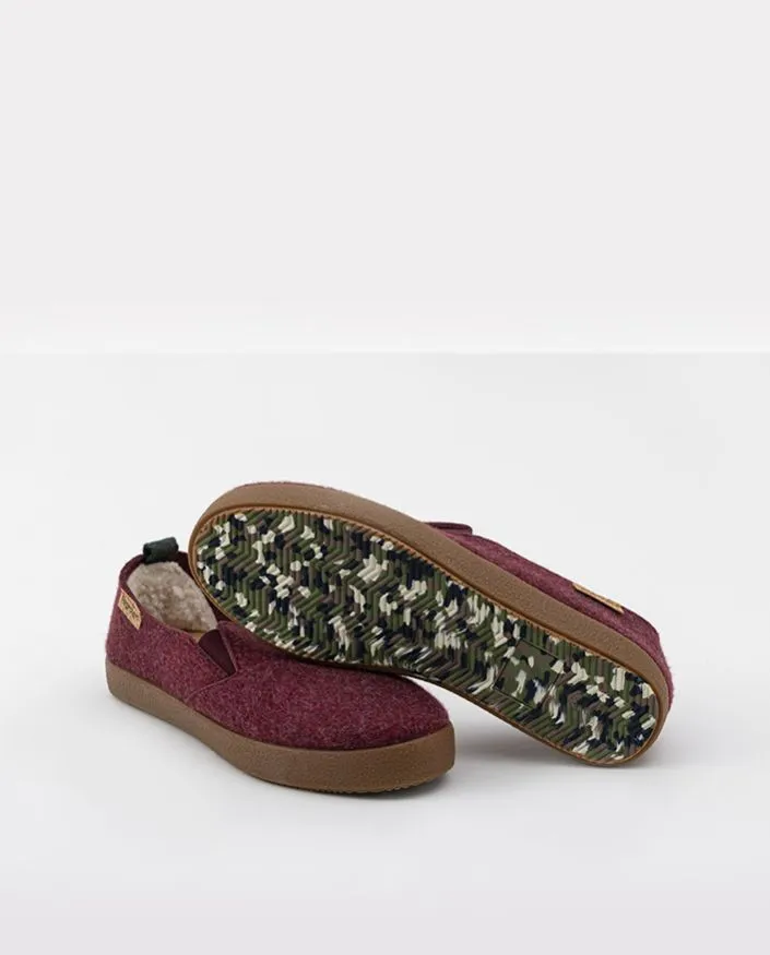 SLIPON ECO FRIENDLY DE INVIERNO ROJAS ACACIA CRAB BURDEOS