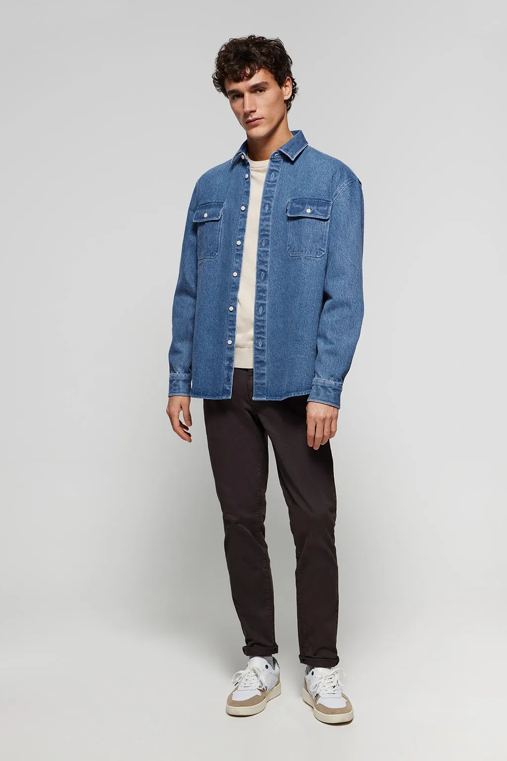 Sobrecamisa denim con bolsillos y logo bordado Polo Club