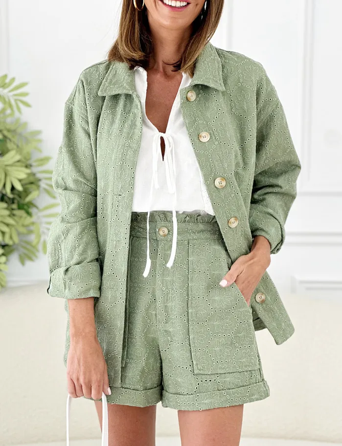 Sobrecamisa troquelada kaki