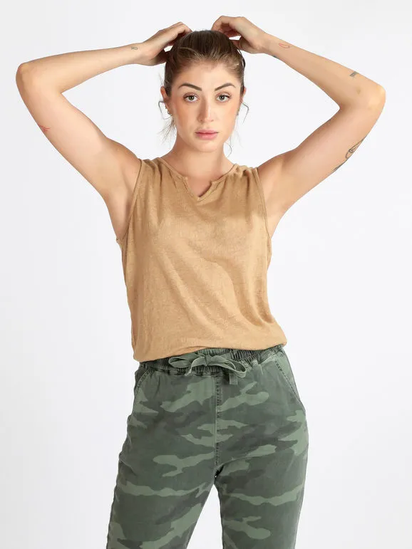 Solada Camiseta de tirantes de lino para mujer
