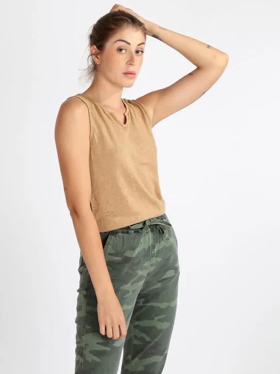 Solada Camiseta de tirantes de lino para mujer