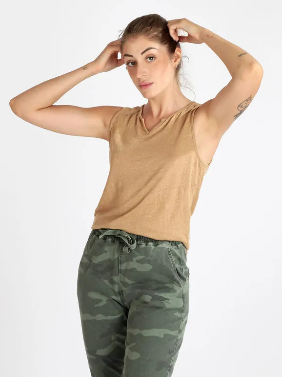 Solada Camiseta de tirantes de lino para mujer