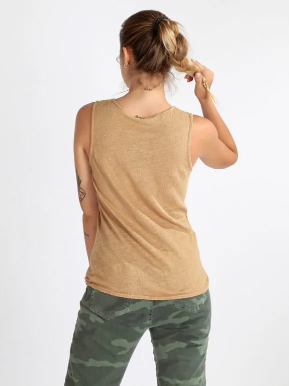 Solada Camiseta de tirantes de lino para mujer