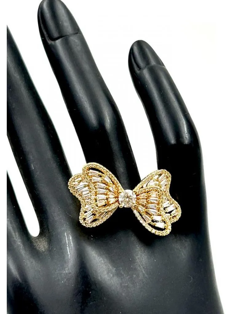 SORTIJAS DORADAS PARA MUJER CON ELEGANTE DISEÑO DE LAZO