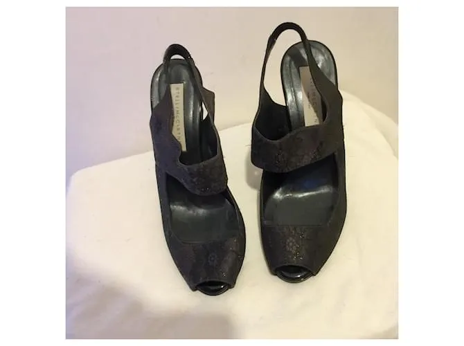 Stella Mc Cartney Eslingas con punta abierta, Stella McCartney Negro Bronce 