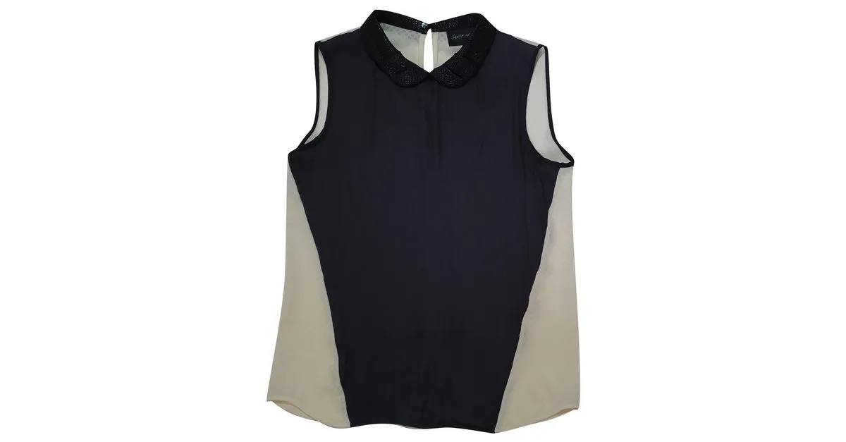 Stella Nova Tops Negro Blanco 