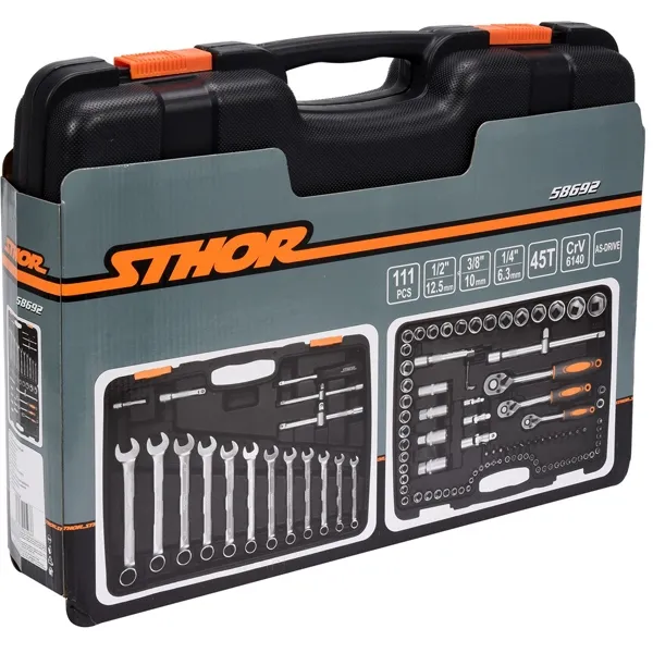 STHOR  58692  KIT DE HERRAMIENTAS DE MANOMIXTO, 111 PIEZAS