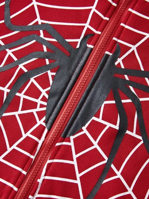 Sudadera con capucha y cremallera con estampado de araña