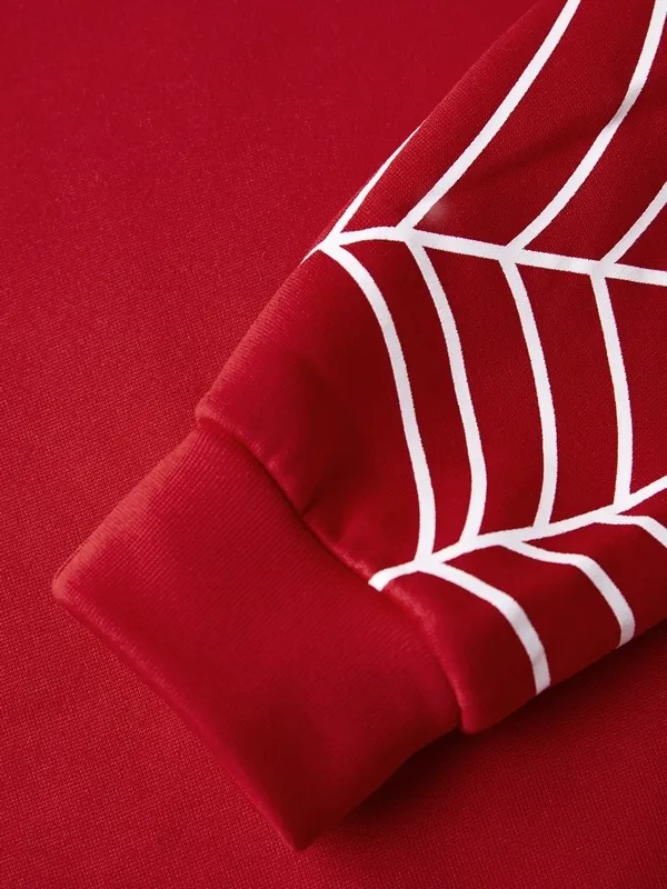 Sudadera con capucha y cremallera con estampado de araña